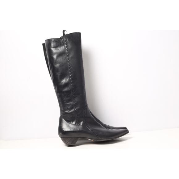 JOHN FLUEVOG Britney Black Leather Knee High Western Cowgirl Boots Size 10.5 - Picture 2 of 16